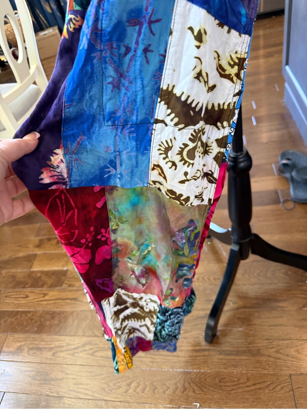 Colorful Patchwork Overalls size small - Picture 5 of 12